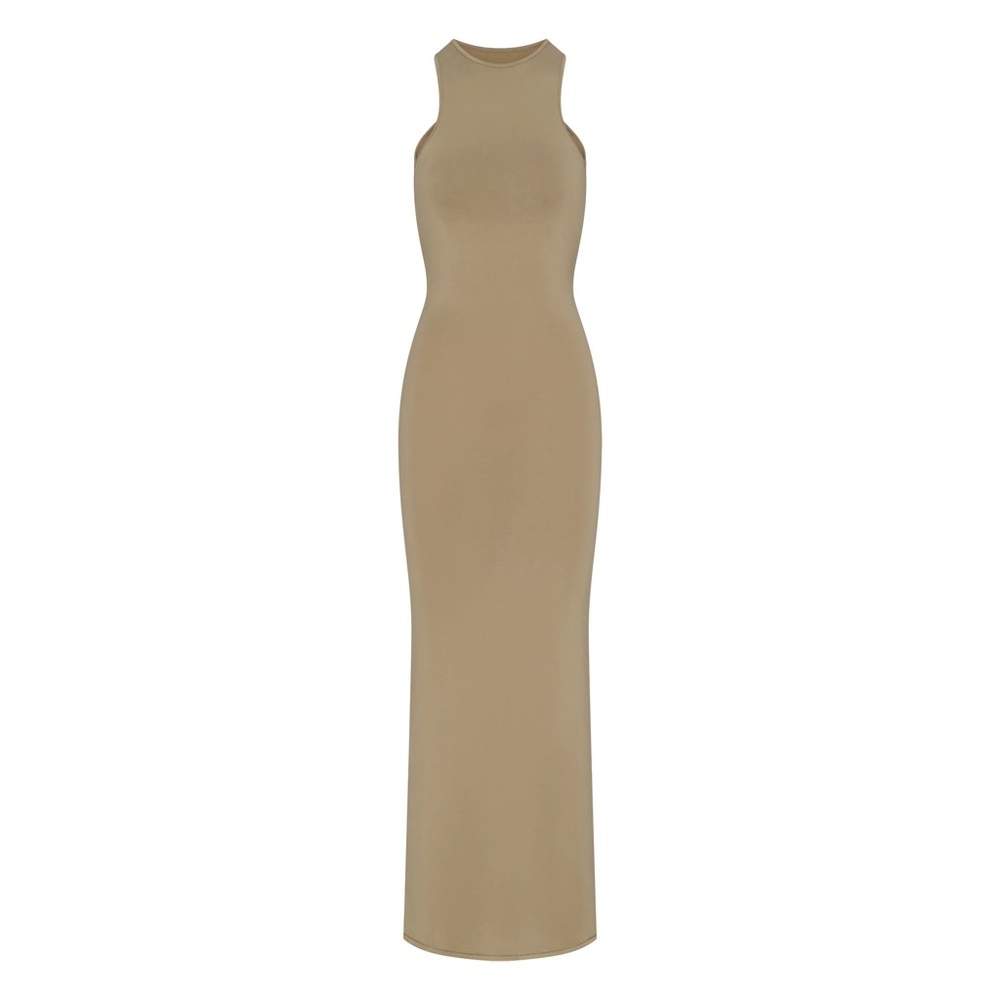 SMOOTH LOUNGE OPEN RACERBACK DRESS | KHAKI - KHAKI / XXS x 1